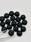 9MM Black Onyx cabs, loose stone, pack of 6 pieces. Black onyx cabs,