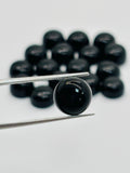 9MM Black Onyx cabs, loose gemstone, pack of 6 pieces. Black onyx cabs.