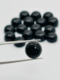 9MM Black Onyx cabs, loose gemstone, pack of 6 pieces. Black onyx cabs.