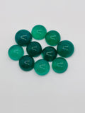 8MM Green Onyx cabs, loose gemstone, pack of 8 pieces. Green onyx cabochons.