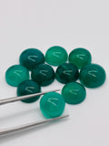8MM Green Onyx cabs, loose gemstone, pack of 8 pieces. Green onyx cabochons.