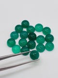 7MM Green Onyx cabs, loose gemstone, pack of 8 pieces. Green onyx cabochons.