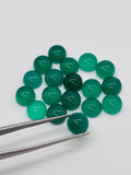 6MM Green Onyx cabs, loose gemstone, pack of 6 pieces. Green onyx cabochons.