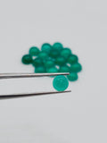 Green Onyx 5-5.5mm cabs, loose gemstone, pack of 8 pieces. Green onyx cabochons.