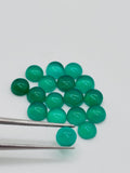 4MM Green Onyx cabs, loose gemstone, pack of 10 pieces. Green onyx cabochons.