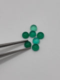 Green Onyx 3-3.5mm cabs, loose gemstone, pack of 10 pieces. Green onyx cabochons.