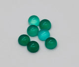 Green Onyx 3-3.5mm cabs, loose gemstone, pack of 10 pieces. Green onyx cabochons.
