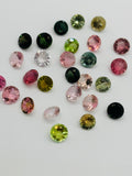 Multi Tourmaline 5MM faceted, Tourmaline gemstone loose cut , Tourmaline cut stone, Pack of 4 Pcs, AAA Quality