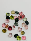 Multi Tourmaline 5MM faceted, Tourmaline gemstone loose cut , Tourmaline cut stone, Pack of 4 Pcs, AAA Quality