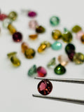 Multi Tourmaline 4MM faceted, Tourmaline gemstone loose cut , Tourmaline cut stone, Pack of 4 Pcs, AAA Quality