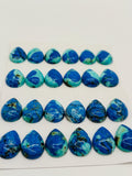 Azurite Pear Cabochon 12x16 mm • AAA Quality • Natural Azurite Cabs •Pack of 2 Pcs
