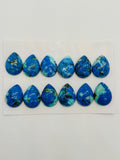 Azurite Pear Cabochon 12x16 mm • AAA Quality • Natural Azurite Cabs •Pack of 2 Pcs