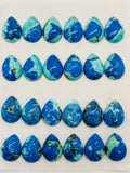 Azurite Pear Cabochon 12x16 mm • AAA Quality • Natural Azurite Cabs •Pack of 2 Pcs