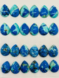 Azurite Pear Cabochon 12x16 mm • AAA Quality • Natural Azurite Cabs •Pack of 2 Pcs