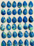 Azurite Pear Cabochon 10x14 mm • AAA Quality • Natural Azurite Cabs •Pack of 2 Pcs