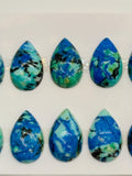 Azurite Pear Cabochon 10x16 mm • AAA Quality • Natural Azurite Cabs •Pack of 2 Pcs