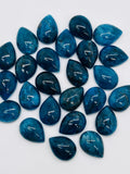 Apatite Cabochon 12x16 mm Size • Pack of 2 Pcs • AAA Quality • Blue Color • Natural Neon Apatite Pear Cabochons