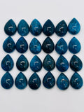 Apatite Cabochon 12x16 mm Size • Pack of 2 Pcs • AAA Quality • Blue Color • Natural Neon Apatite Pear Cabochons