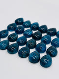Apatite Cabochon 12x16 mm Size • Pack of 2 Pcs • AAA Quality • Blue Color • Natural Neon Apatite Pear Cabochons