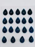 Apatite Cabochon 10x14 mm Size • Pack of 2 Pcs • AAA Quality • Blue Color • Natural Neon Apatite Pear Cabochons