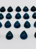 Apatite Cabochon 10x14 mm Size • Pack of 2 Pcs • AAA Quality • Blue Color • Natural Neon Apatite Pear Cabochons