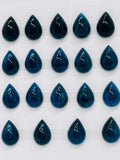 Apatite Cabochon 10x14 mm Size • Pack of 2 Pcs • AAA Quality • Blue Color • Natural Neon Apatite Pear Cabochons