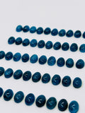 Apatite Cabochon 6x8 mm Size • Pack of 4 Pcs • AAA Quality • Blue Color • Natural Neon Apatite Oval Cabochons