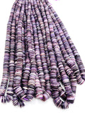 Wampum Quahog Shell Heishi Beads •4-8MM Size • 40 cm length • AAA Quality • Natural Wampum Shell • Purple Color • Origin East Coast USA
