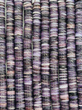 Wampum Quahog Shell Beads •8MM Size • 40 cm length (4A) Quality • Natural Wampum Shell • Purple Color • Origin East Coast USA