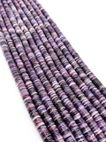 Wampum Quahog Shell Beads •8MM Size • 40 cm length (4A) Quality • Natural Wampum Shell • Purple Color • Origin East Coast USA