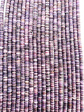 Wampum Quahog Shell Heishi Beads •5MM Size • 40 cm length (4A) • AAA Quality • Natural Wampum Shell • Purple Color • Origin East Coast USA