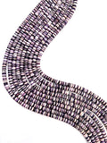 Wampum Quahog Shell Beads •6MM Size • 40 cm length (4A) • AAA Quality • Natural Wampum Shell • Purple Color • Origin East Coast USA