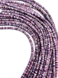 Wampum Quahog Shell Beads •4MM Size • 40 cm length (4A) • AAA Quality • Natural Wampum Shell • Purple Color • Origin East Coast USA
