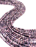 Wampum Quahog Shell Heishi Beads •3MM Size • 40 cm length (4A) • AAA Quality • Natural Wampum Shell • Purple Color • Origin East Coast USA