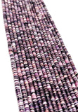 Wampum Quahog Shell Heishi Beads •3MM Size • 40 cm length (4A) • AAA Quality • Natural Wampum Shell • Purple Color • Origin East Coast USA