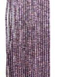 Wampum Quahog Shell heishi Beads •4MM Size • 40 cm length (4A) • AAA Quality • Natural Wampum Shell • Purple Color • Origin East Coast USA