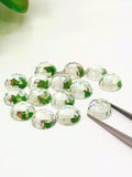 Prasiolite Rose cut 10mm Cabs - Pack of 2 Pcs - AAA Quality - Natural color - Natural Prasiolite Stone- Green Amethyst loose stone