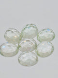 Prasiolite Rose cut 10x12 mm oval Cabs - Pack of 2 Pcs - AAA Quality - Natural color - Natural Prasiolite Stone- Green Amethyst loose stone