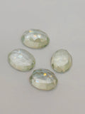 Prasiolite Rose cut 5x7 mm oval Cabs - Pack of 4 Pcs - AAA Quality - Natural color - Natural Prasiolite Stone- Green Amethyst loose stone