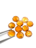 9mm Citrine Rose cut cabs,- AAA Quality Citrine round rose cut - Natural gemstone- Pack of 2 Pieces