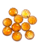 9mm Citrine Rose cut cabs,- AAA Quality Citrine round rose cut - Natural gemstone- Pack of 2 Pieces