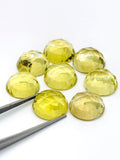 Lemon Quartz 11MM Round rose cut- Pack of 2 Piece - AAA Quality - loose gemstone, , Lemon Quartz.