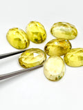 Lemon Quartz 10x14MM Oval rose cut- Pack of 2 Piece - AAA Quality - loose gemstone, , Lemon Quartz.