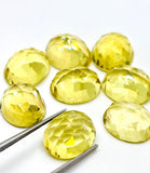 Lemon Quartz 9x11MM Round rose cut- Pack of 4 Piece - AAA Quality - loose gemstone, , Lemon Quartz.