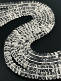 Crystal Roundel Beads • 10mm Size • Length 14 Inch • 100% Natural Clear Crystal Beads • AAA Quality
