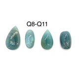 Aquamarine Cabochon • Code Q8-Q11 • AAA Quality • Natural Aquamarine Cabs • Perfect for Jewelry Making • Wire Wrapping Stone