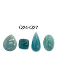 Aquamarine Cabochon • Code Q24-Q27 • AAA Quality • Natural Aquamarine Cabs • Perfect for Jewelry Making • Wire Wrapping Stone