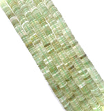 12MM Prasiolite Heishi beads, Green Amethyst Heishi shape, length 14" Smooth Heishi