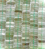 12MM Prasiolite Heishi beads, Green Amethyst Heishi shape, length 14" Smooth Heishi
