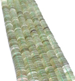 12MM Prasiolite Heishi beads, Green Amethyst Heishi shape, length 14" Smooth Heishi